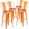 Flash Furniture Orange Metal Barstool with Back and Wood Seat, 30" High, PK4 4-CH-31320-30GB-OR-WD-GG - alternate 2
